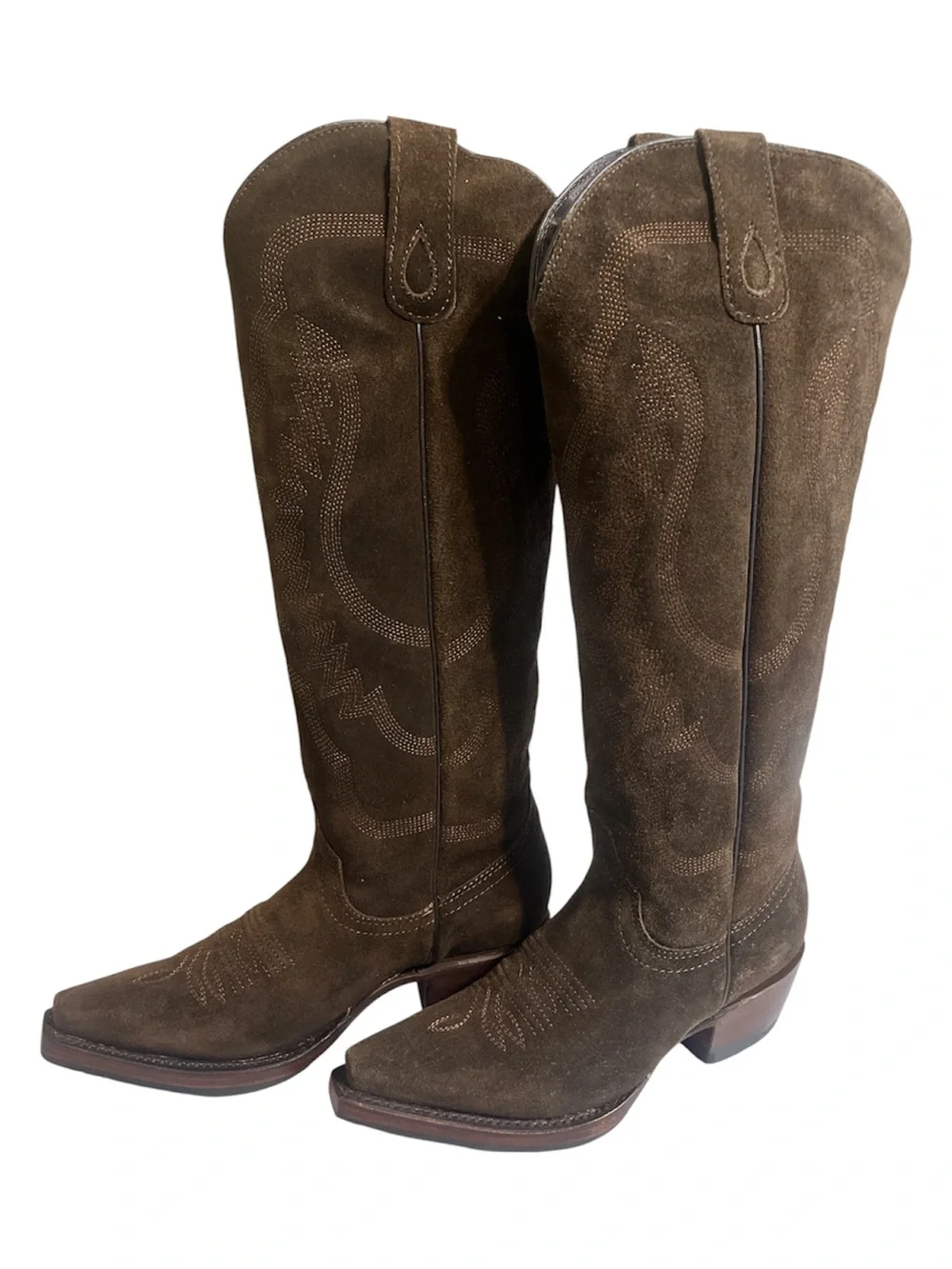 JC McCoy New Women's USA 4/Mex 23 Brown Suede Western Knee-High Boots